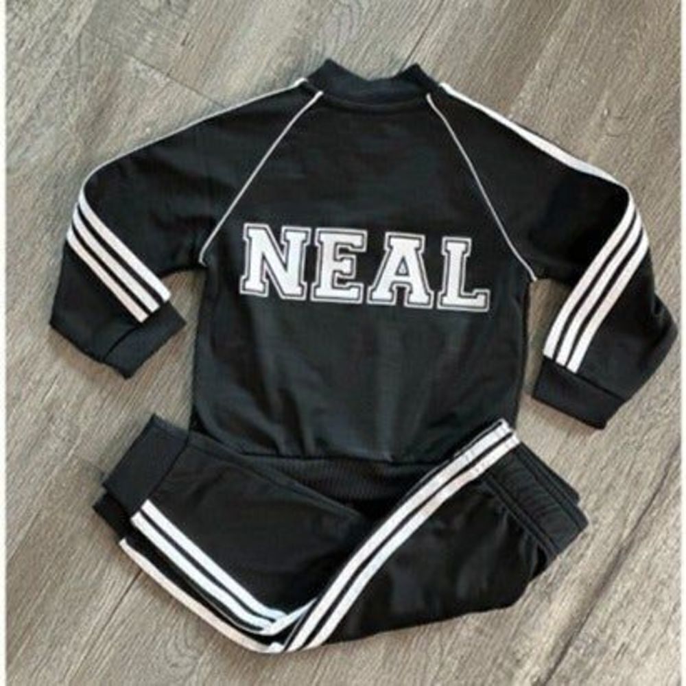 Black Personalized Baby & Toddler Adidas Tracksuit